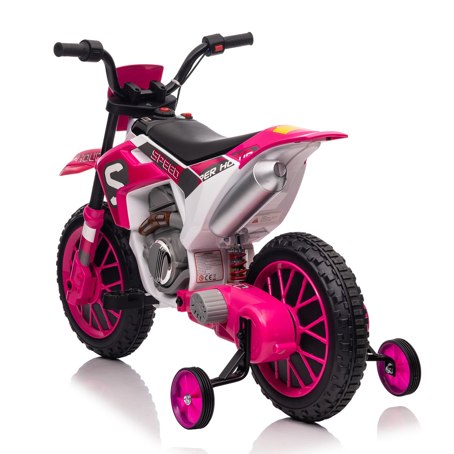 Motorcycle with Training Wheels - Magenta