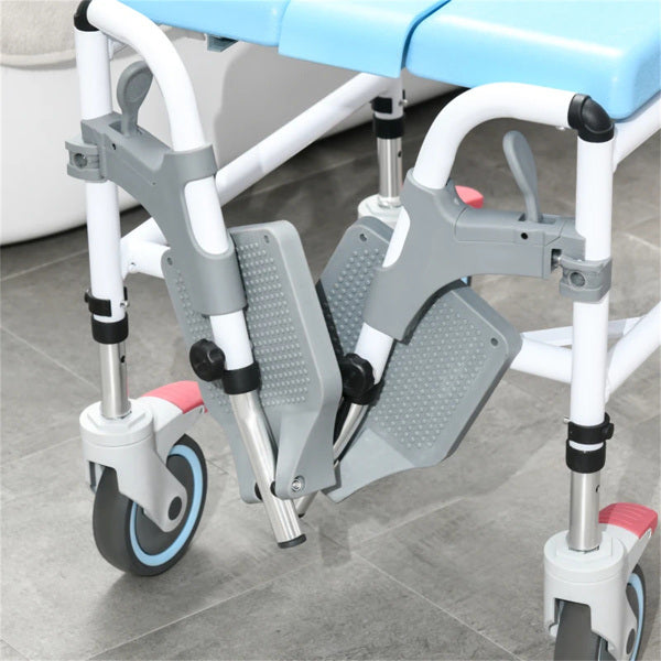 Bathroom Wheelchair, Commode Wheelchair, Rolling Shower Wheelchair with 4 Castor Wheels