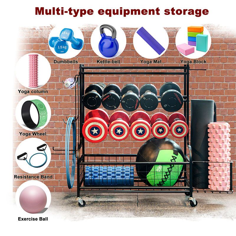 1 piece removable golf equipment storage rack basketball dumbbell roller sports gym storage rack