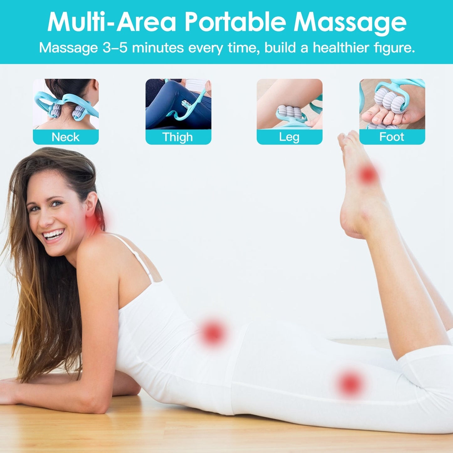 Neck Roller Massager 360º Rotatable Trigger Point Roller Portable Massager