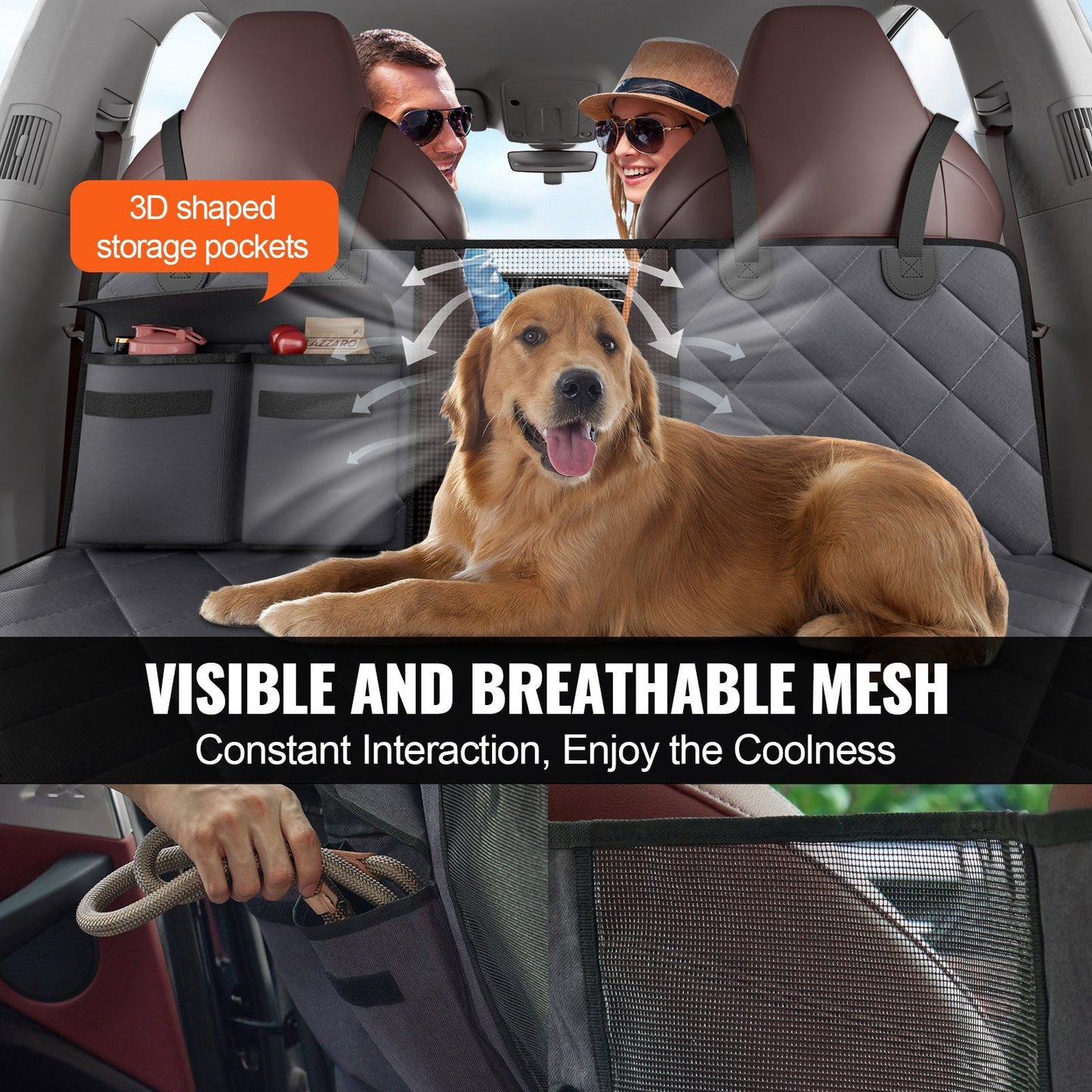 Dog Car Seat Cover for Back Seat 54 x 24 in Waterproof 600D for Cars