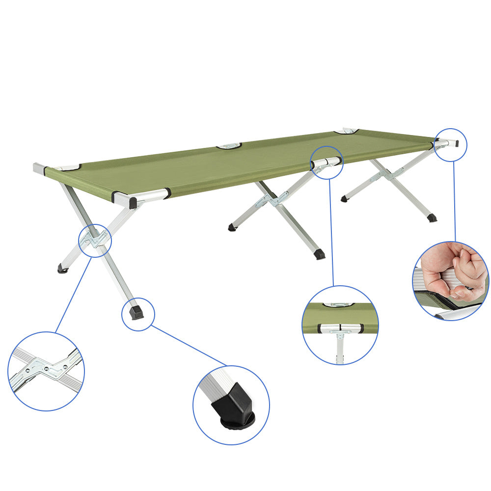 Folding Camping Cot with Carrying Bags Outdoor Travel Hiking Sleeping Chair Bed