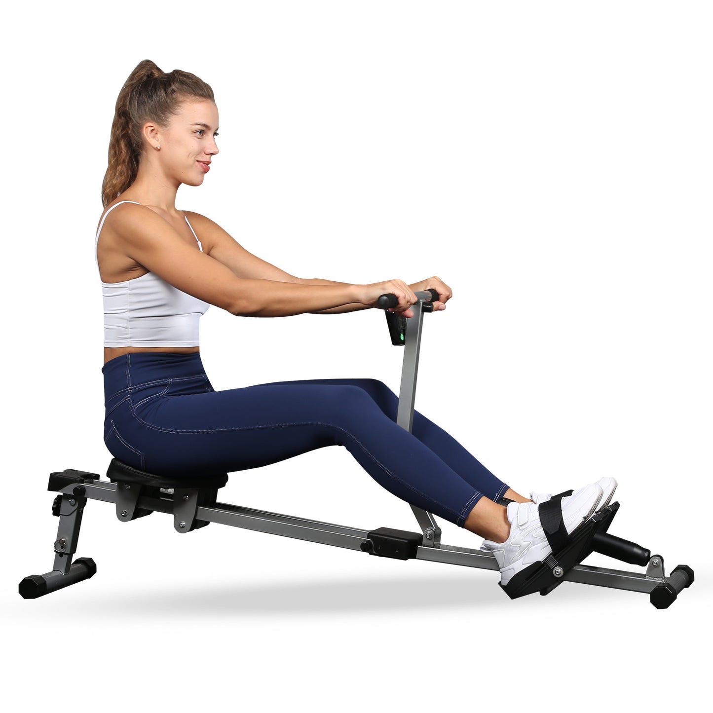 Fitness Rowing Machine Rower Ergometer, with 12 Levels of Adjustable Resistance