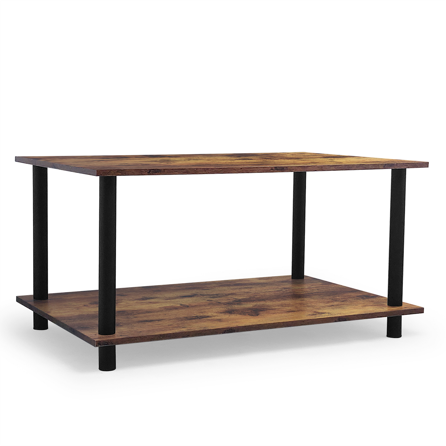 Retro-minimalist Rectangle Coffee Table, Brown, 35.4"x21.7"x18.0"