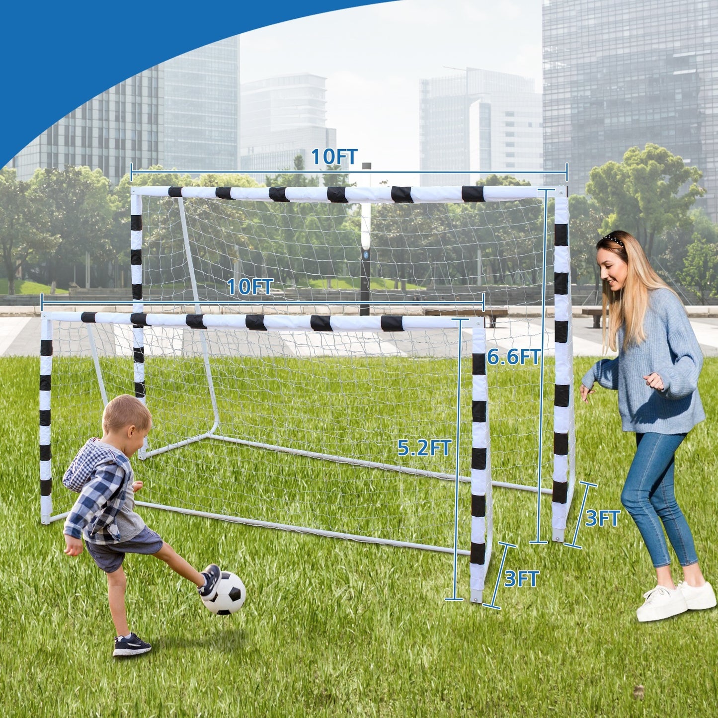 Portable Soccer Door Frame 5.2ft High, Soccer Door, Courtyard Park for Youth Soccer Matches