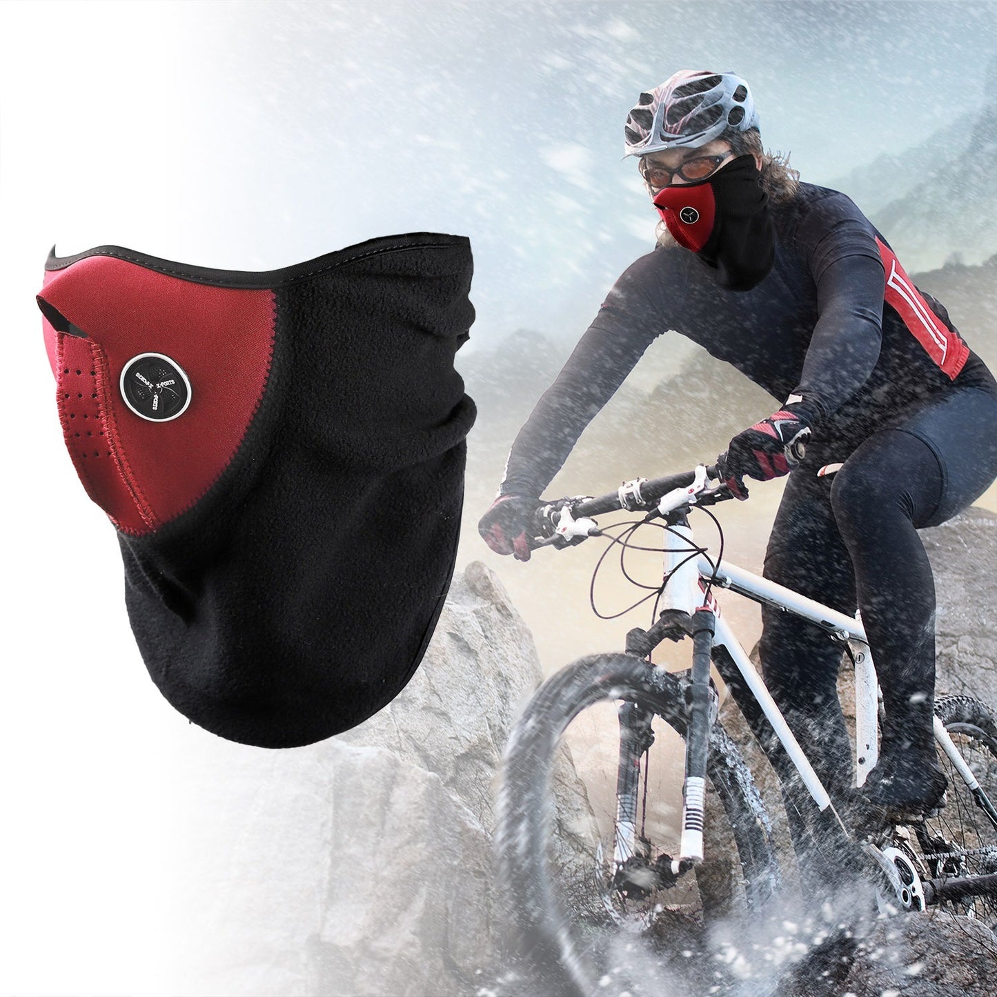 Half Face Mask Breathable Windproof Dustproof Neck Warmer for Bike Motorcycle Racing- Hard Rock Health