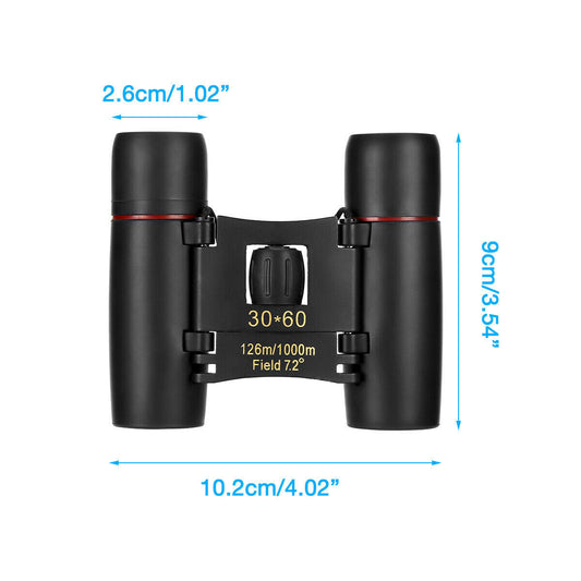 Binoculars 30x60 Zoom Travel Compact Folding Telescope Hunting Day Night Outdoor