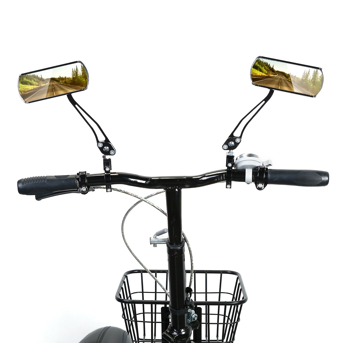 1 Pair Handlebar Bike Mirrors Adjustable 360 Degree