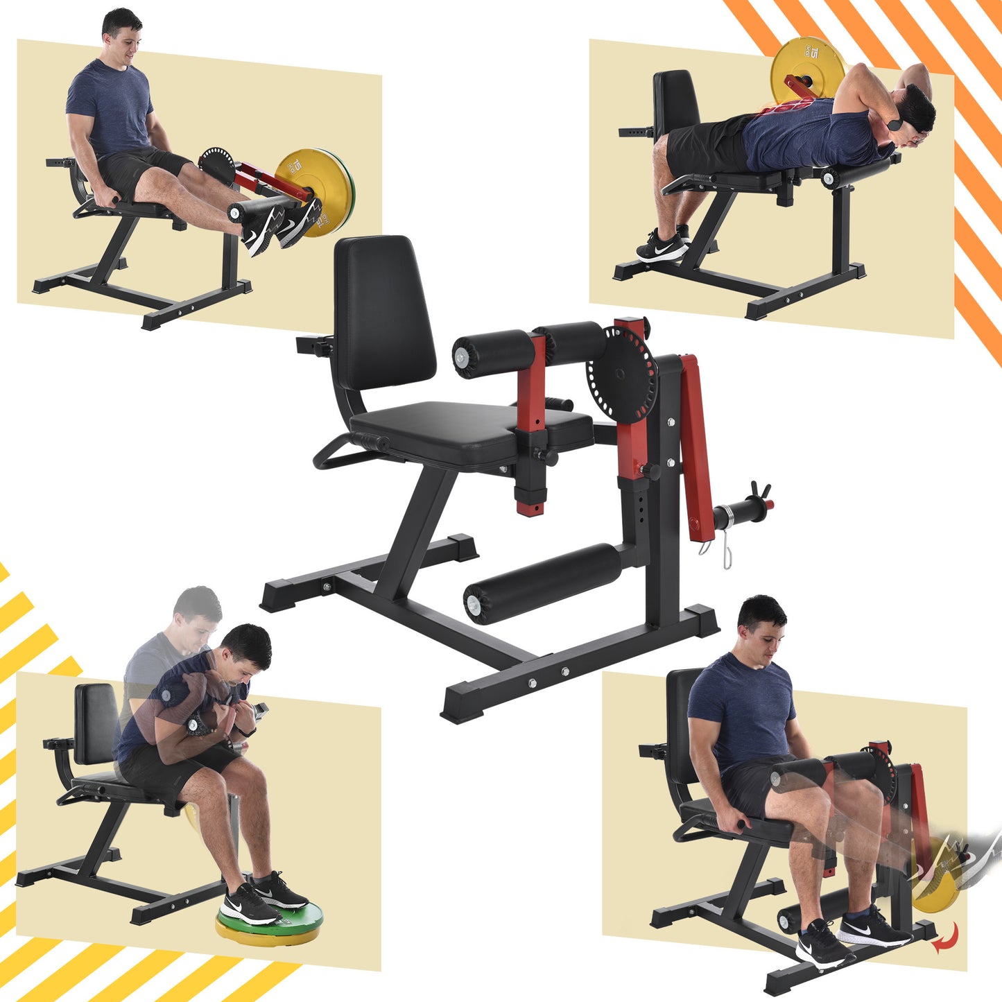 Leg Extension and Curl Machine - Leg Exercise Machine with Adjustable Seat Backrest and Rotary Leg Extenstion, Adjustable Leg Curl for Home Gym Hamstring Workout and Quadriceps Exercises
