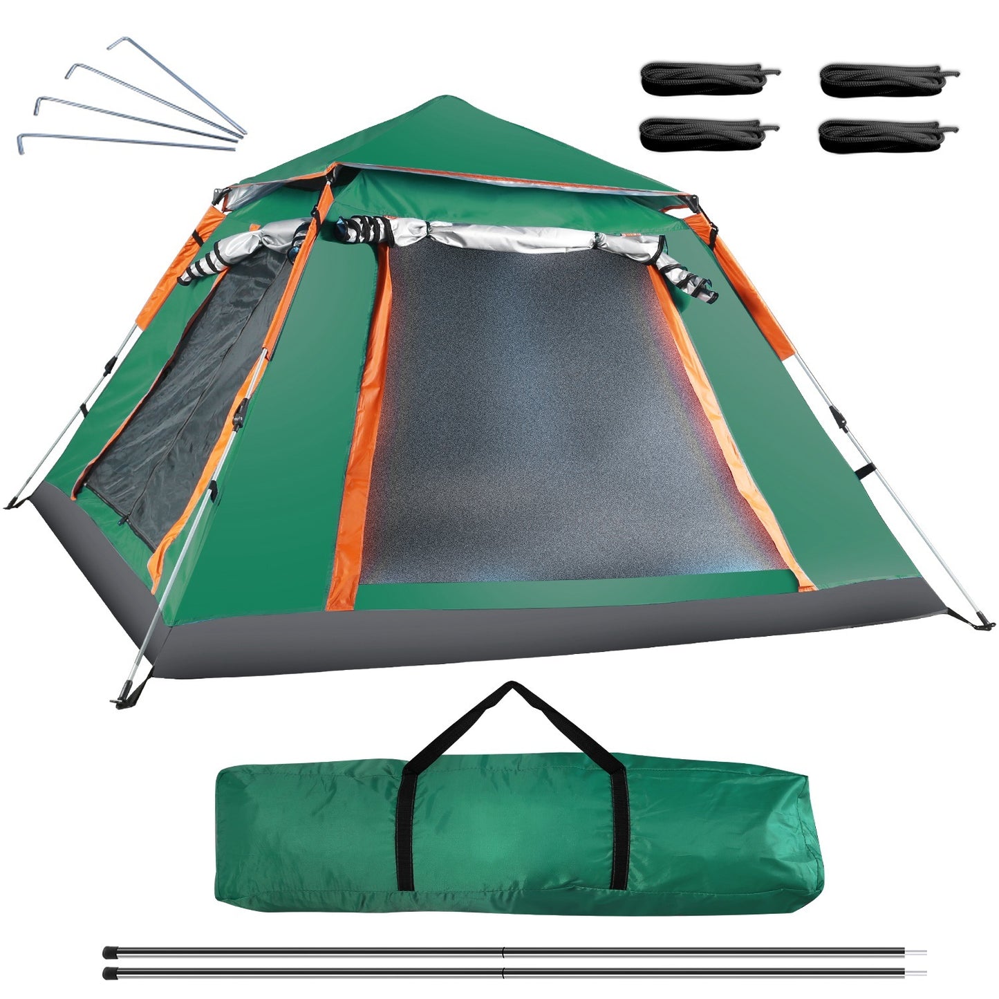 4-5 Person Camping Tent Outdoor Foldable Waterproof Tent with 2 Mosquito Nets