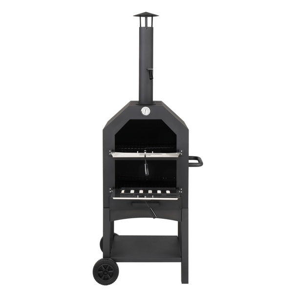Outdoor Wood Fired Pizza Oven with Pizza Stone; Pizza Peel; Grill Rack; and Waterproof Cover
